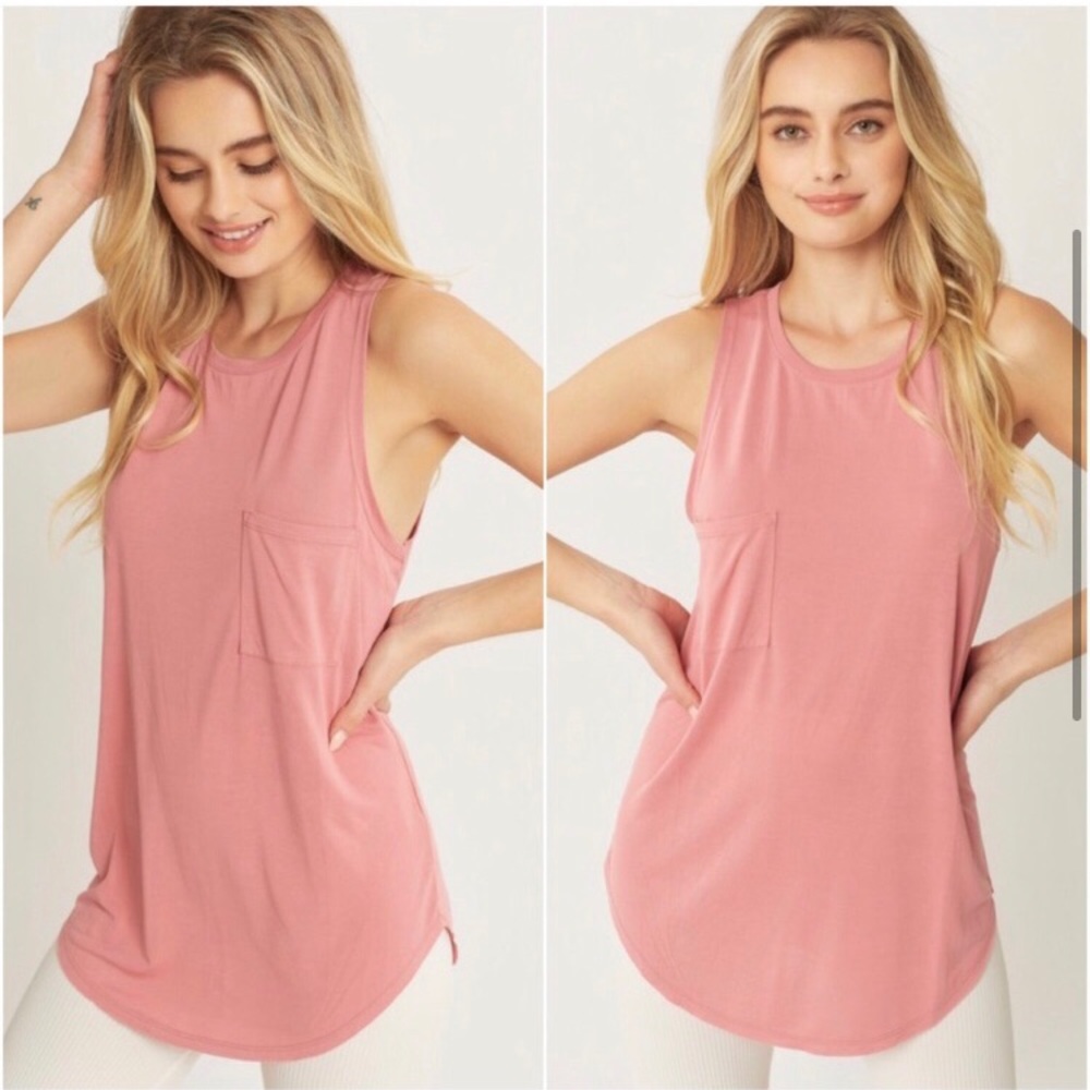 LAST ONE: Women’s soft modal basic pocket tank top - Picture 3 of 4